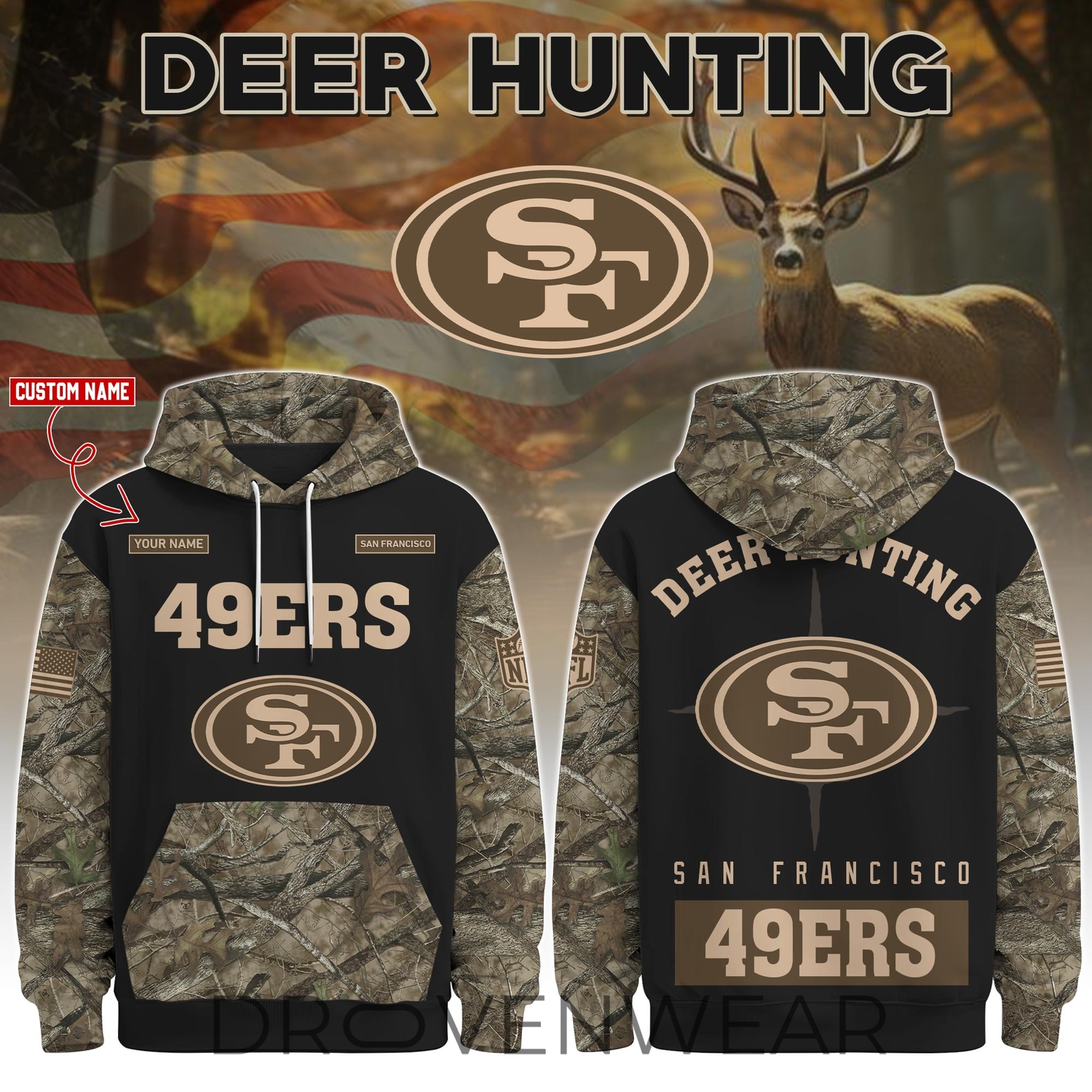 San Francisco 49ers Deer Hunting Limited Edition Hoodie San Francisco 49ers Deer Hunting Limited Edition Hoodie