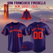 San Francisco Firebells WPBL New 2026 Season Away Baseball Jersey