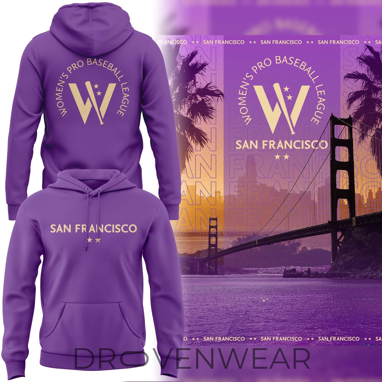 San Francisco Firebells Women's Pro Baseball League 2026 Season Hoodie San Francisco Firebells Women's Pro Baseball League 2026 Season Hoodie