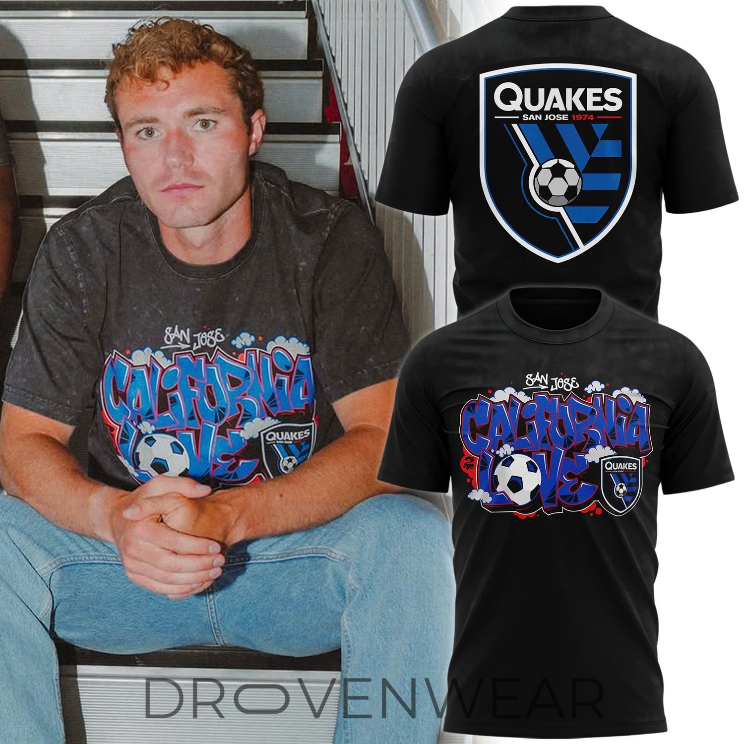 San Jose Earthquakes x Tupac California Love Graffiti Graphic T-Shirt Limited Edition San Jose Earthquakes x Tupac California Love Graffiti Graphic T-Shirt Limited Edition