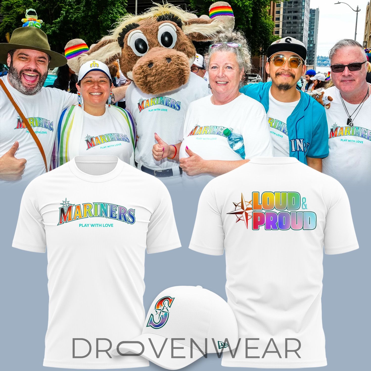 Seattle Mariners "Loud & Proud" 2026 Pride Night T-Shirt Seattle Mariners "Loud & Proud" 2026 Pride Night T-Shirt