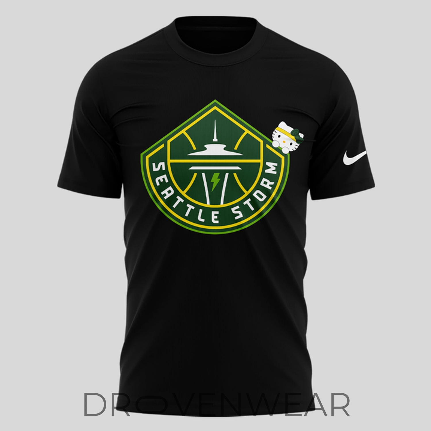 Seattle Storm X Hello Kitty Black Edition Graphic Shirt Seattle Storm X Hello Kitty Black Edition Graphic Shirt