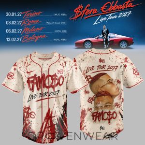 Sfera Ebbasta Live Tour 2027 Baseball Jersey by Drovenwear.com