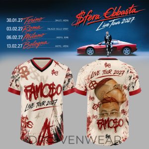 Sfera Ebbasta Live Tour 2027 Football Jersey by Drovenwear.com