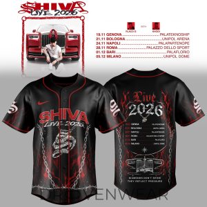 Shiva Live Tour 2026 Black Baseball Jersey by Drovenwear.com
