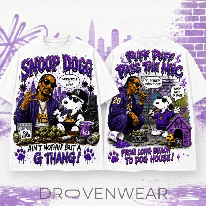 Snoop Dogg X Snoopy Long Beach To Dog House Shirt - Image 4