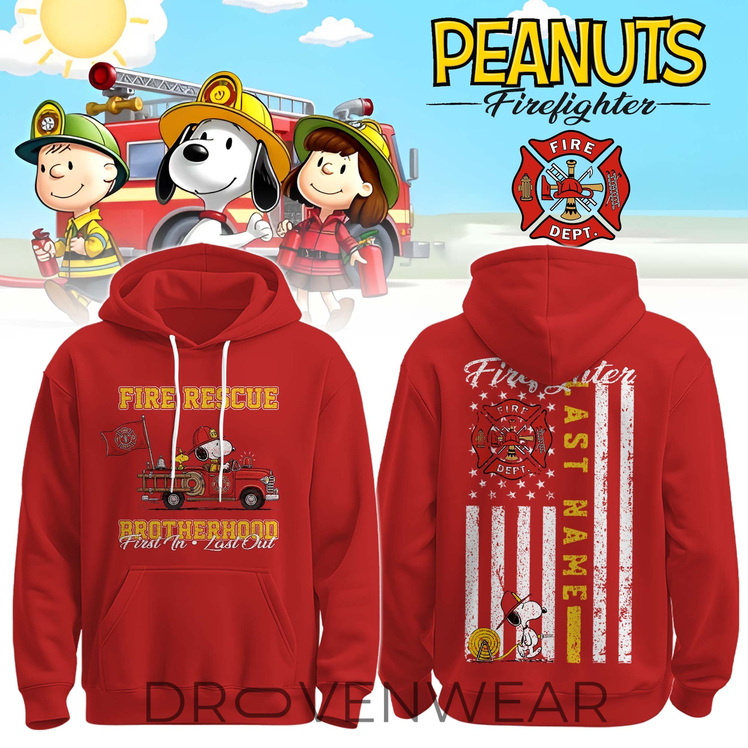 Snoopy Fire Rescue Brotherhood Personalized Hoodie 2026 Snoopy Fire Rescue Brotherhood Personalized Hoodie 2026
