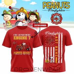Snoopy Firefighter Always Ready Personalized TShirt 2026 by Drovenwear.com
