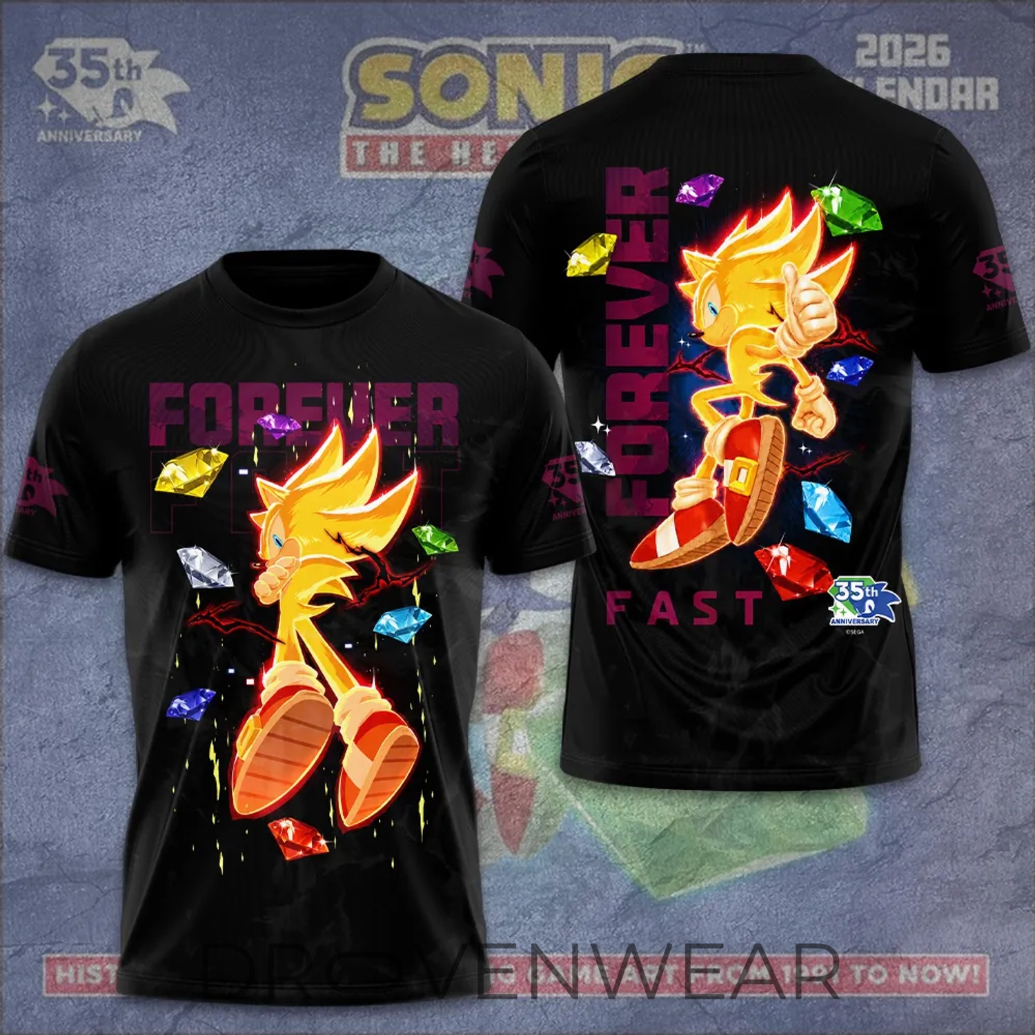 Sonic the Hedgehog 35th Anniversary Forever Fast Limited Edition Shirt V3 Sonic the Hedgehog 35th Anniversary Forever Fast Limited Edition Shirt V3