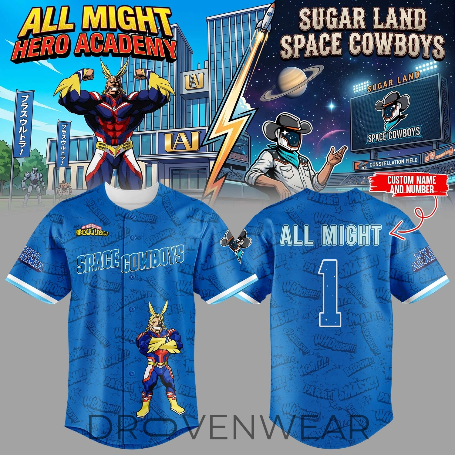 Space Cowboys βΎπ Anime Night Custom Baseball Jersey Space Cowboys βΎπ Anime Night Custom Baseball Jersey