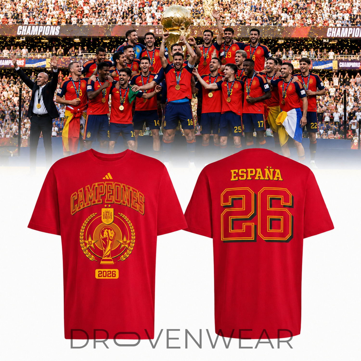 Spain FIFA World Cup 2026 Champions Celebration Limited Edition Shirt Spain FIFA World Cup 2026 Champions Celebration Limited Edition Shirt