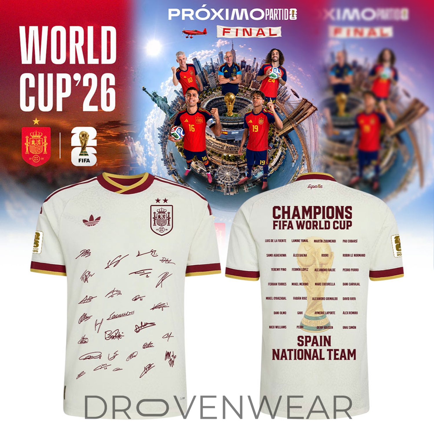 Spain FIFA World Cup 2026 Champions Limited Edition Soccer Jersey Spain FIFA World Cup 2026 Champions Limited Edition Soccer Jersey
