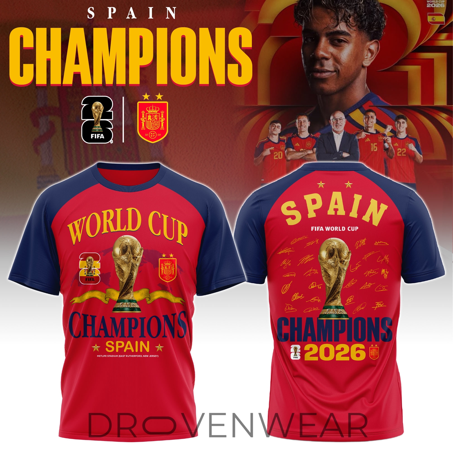 Spain FIFA World Cup Champions 2026 Special Shirt Spain FIFA World Cup Champions 2026 Special Shirt