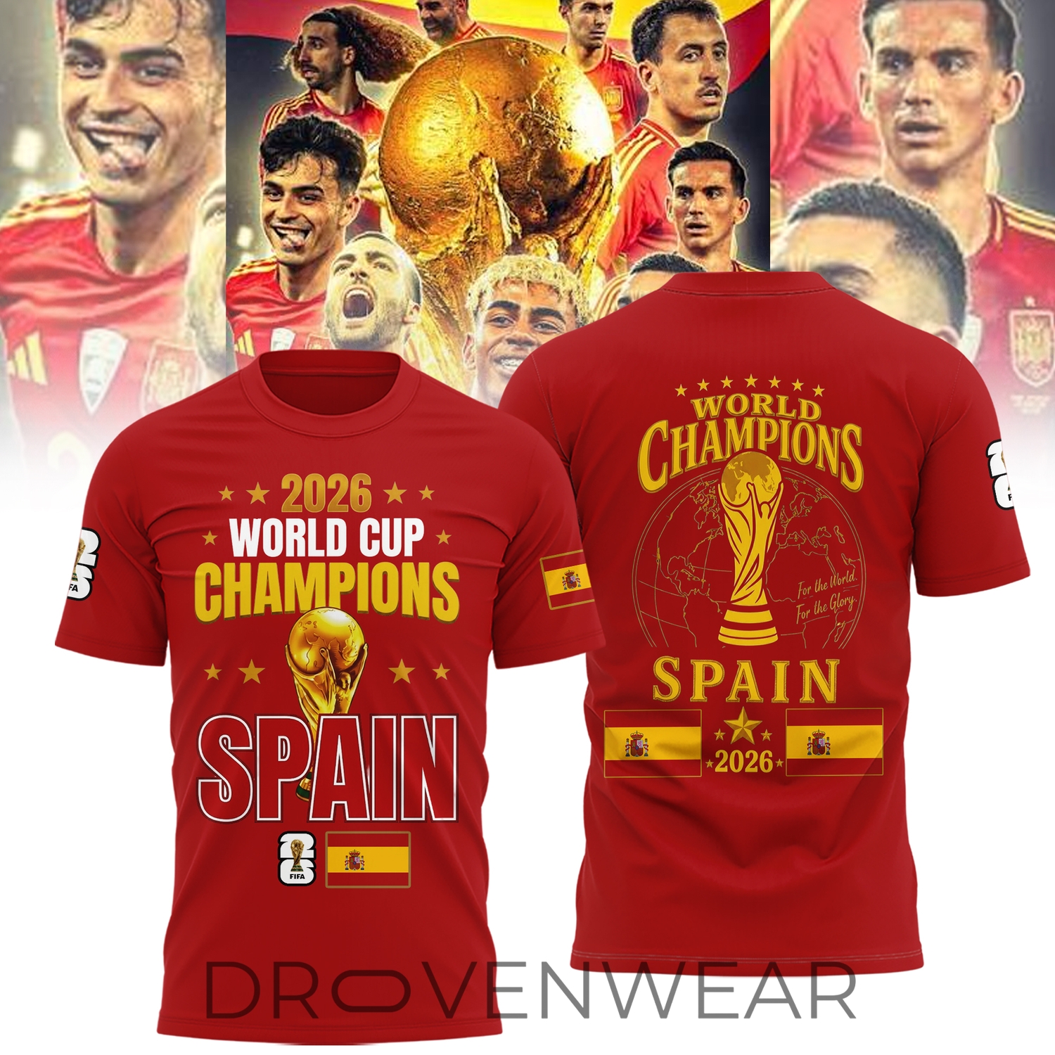 Spain National Football Team FIFA World Cup 2026 Champions Red Shirt Spain National Football Team FIFA World Cup 2026 Champions Red Shirt