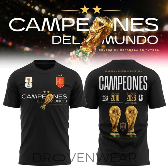 Spain National Team 2026 World Cup Victory T-shirt - Campeones Del Mundo - Image 2