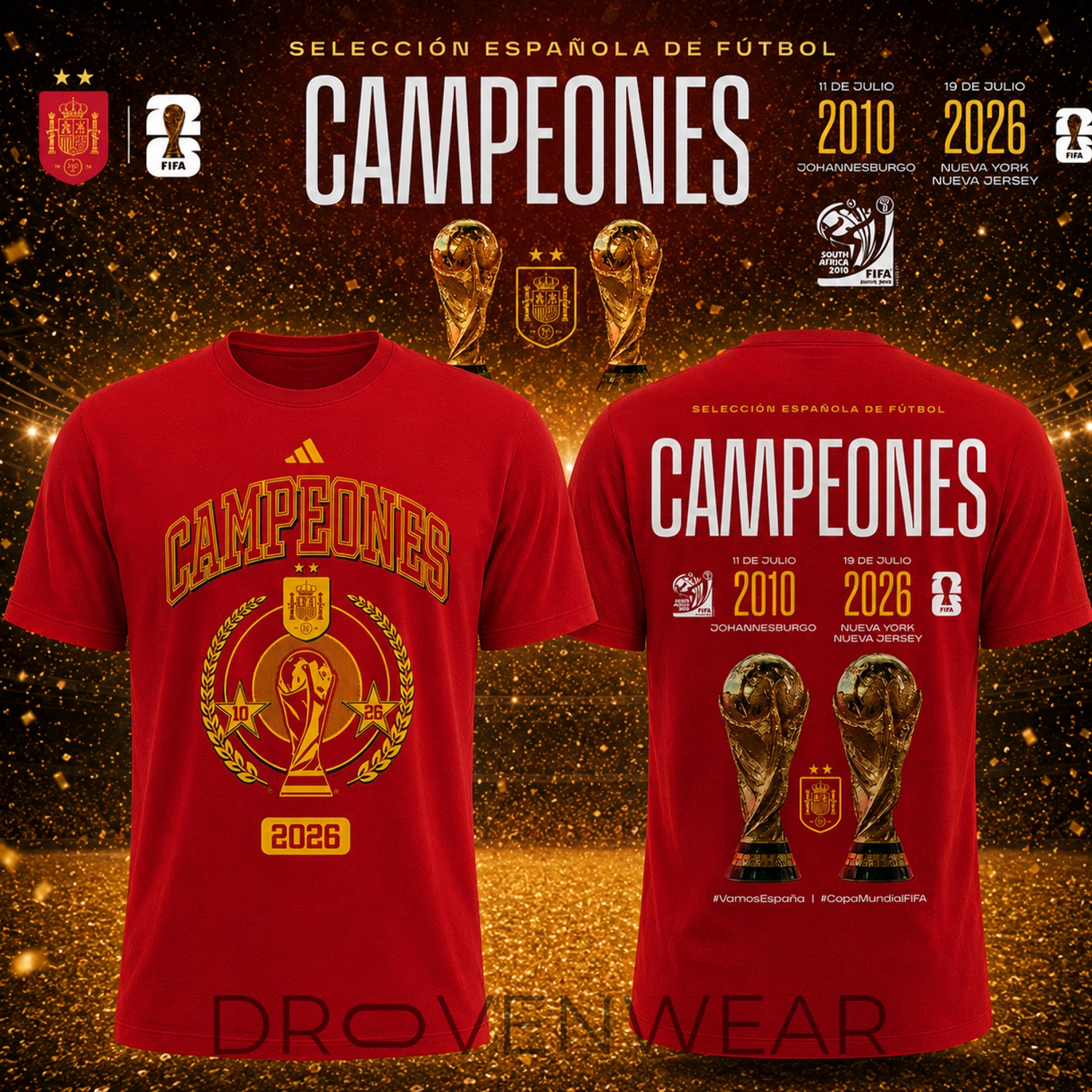 Spain National Team Victory Celebration FIFA World Cup 2026 Champions Limited Edition Shirt Spain National Team Victory Celebration FIFA World Cup 2026 Champions Limited Edition Shirt