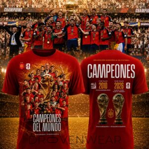 Spain Soccer World Champions 2026 Champion Version Shirt by Drovenwear.com