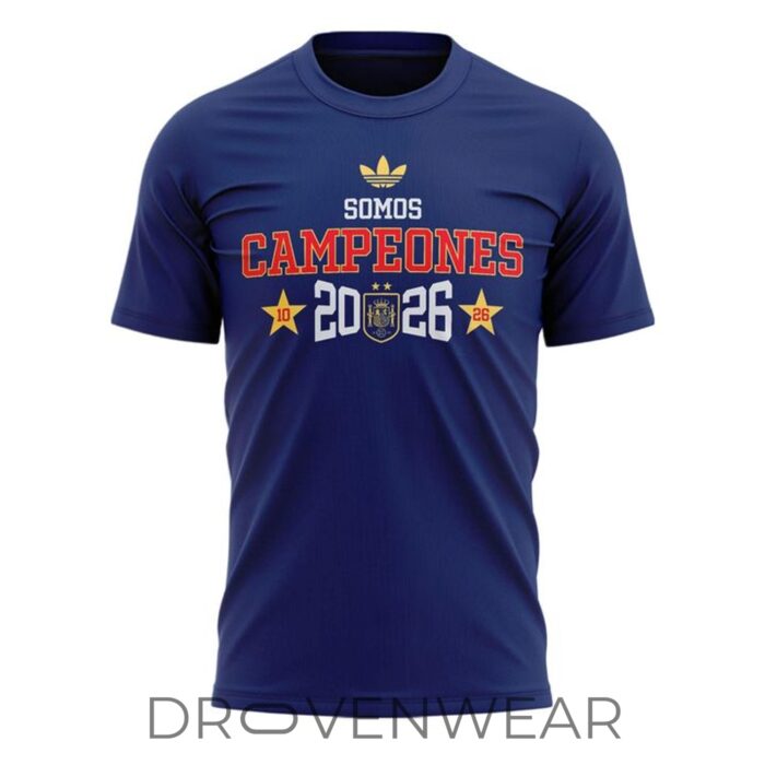Spain Somos Campeones 2026 World Cup Champions Navy Football Fan Shirt - Image 2