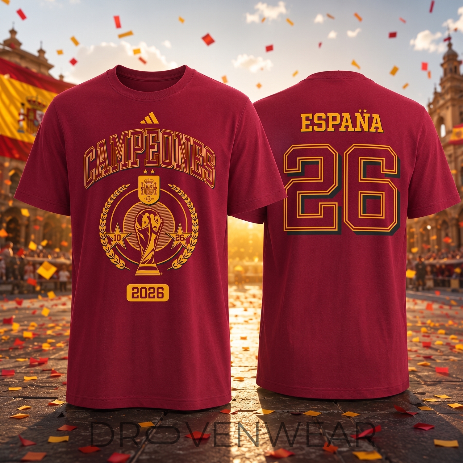 Spain adidas FIFA World Cup 2026 Champions Trophy Celebration Shirt Spain adidas FIFA World Cup 2026 Champions Trophy Celebration Shirt