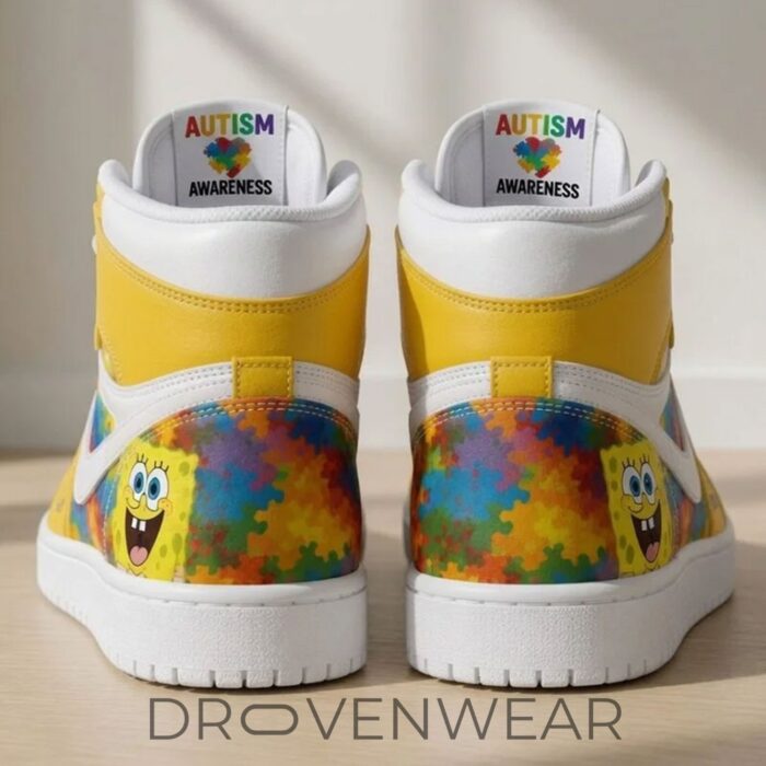 Spongebob Squarepants X Autism Awareness Limited Editon AJ1 Sneakers - Image 3