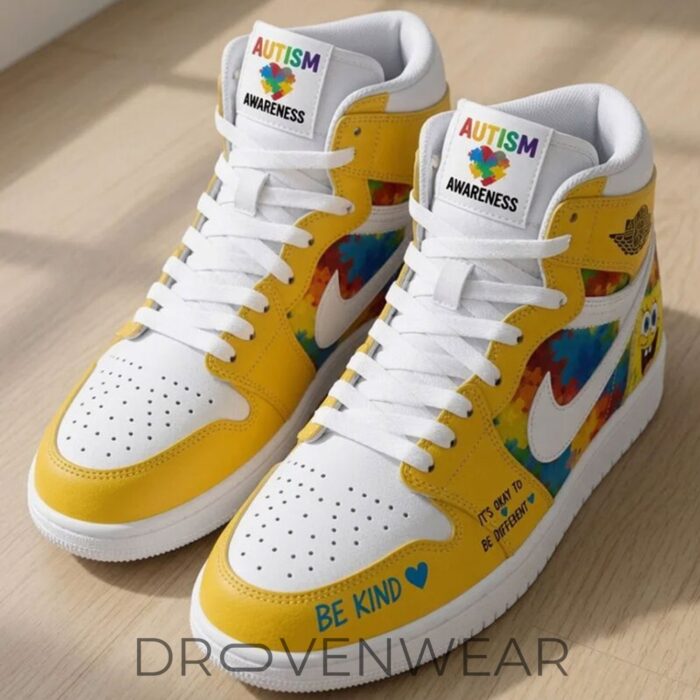 Spongebob Squarepants X Autism Awareness Limited Editon AJ1 Sneakers - Image 4