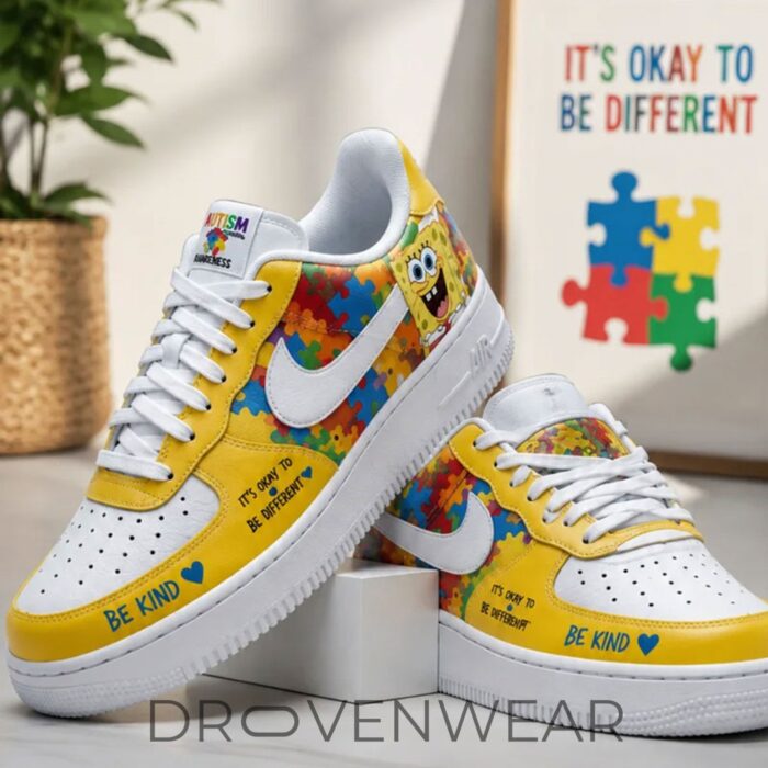 Spongebob Squarepants X Autism Awareness Special AF1 Sneakers - Image 2