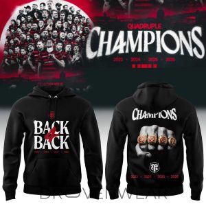 Stade Toulousain Rugby Back four Back Champions Hoodie by Drovenwear.com