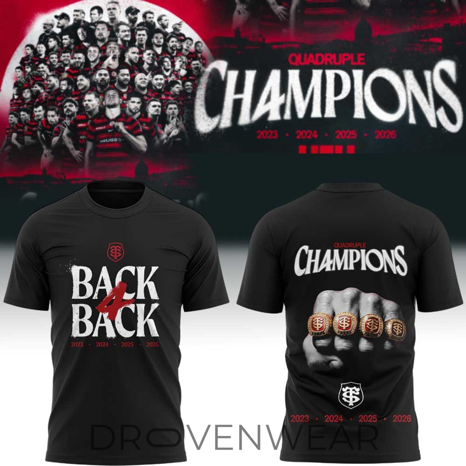 Stade Toulousain Rugby Back four Back Champions Shirt V2 Stade Toulousain Rugby Back four Back Champions Shirt V2