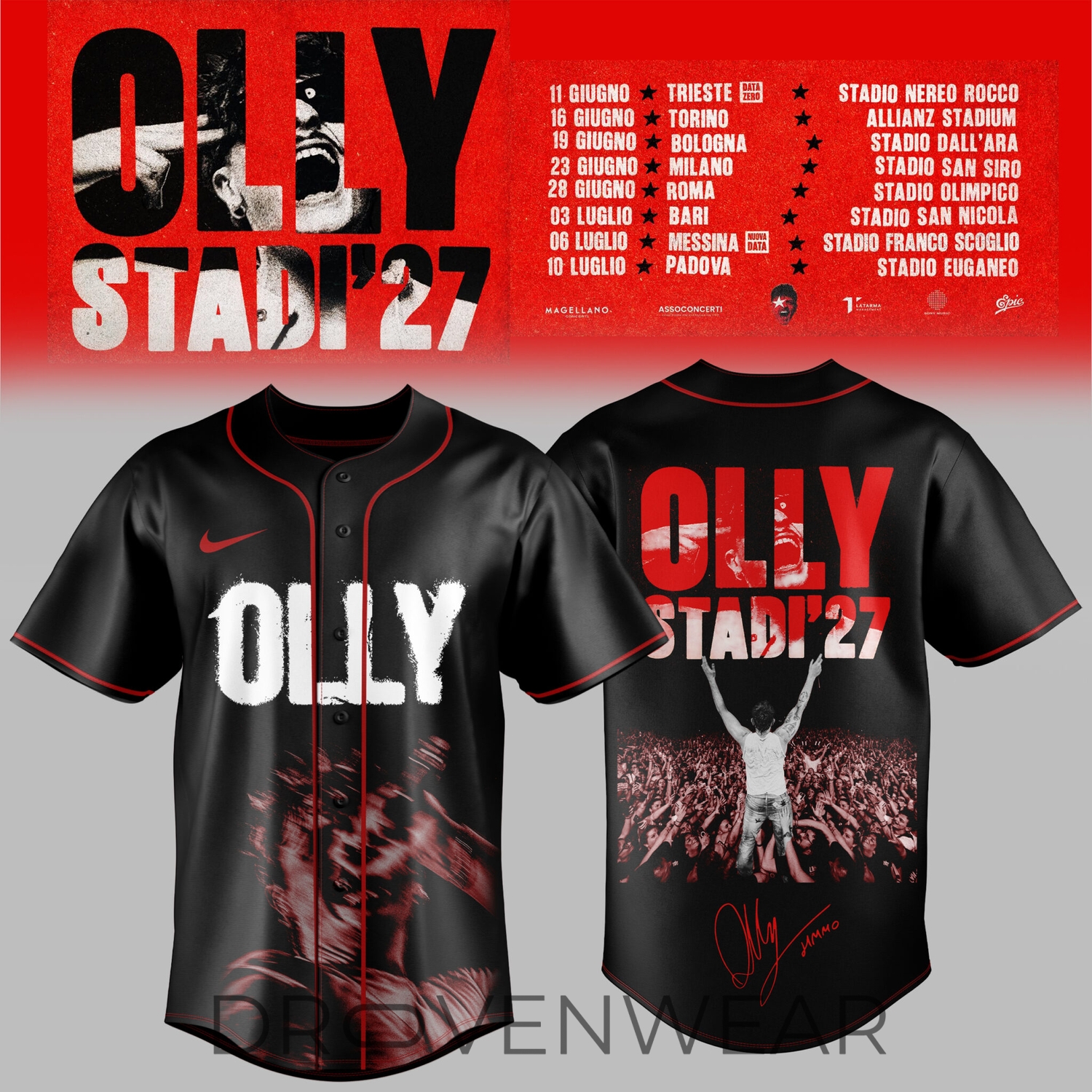 Stadi '27 Tour Premium 3D Baseball Jersey Stadi '27 Tour Premium 3D Baseball Jersey