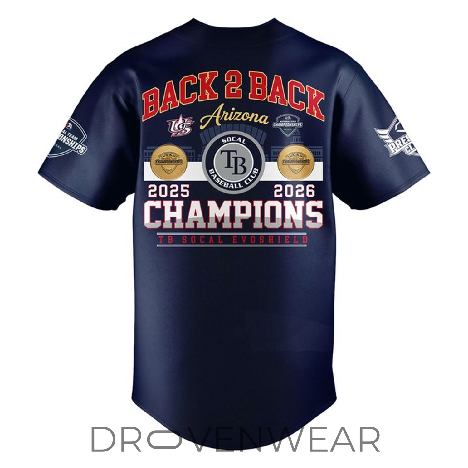 TB SoCal EvoShield 2026 USA Baseball National Team Championships 16U Champions Two-Sided Graphic Jersey TB SoCal EvoShield 2026 USA Baseball National Team Championships 16U Champions Two-Sided Graphic Jersey
