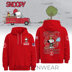 Texas Rangers Snoopy Firefighter Personalized Red Hoodie 2026 by Drovenwear.com