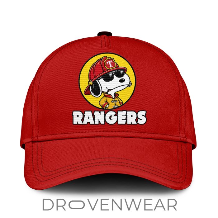 Texas Rangers Snoopy Firefighter Personalized Red Hoodie 2026 V2 - Image 2