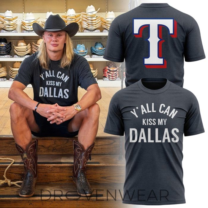 Texas Rangers x Erling Haaland Y'all Can Kiss My Dallas Hoodie - Image 6
