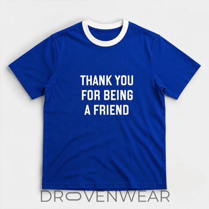 Tom Holland Blue Thank You For Being A Friend Graphic Shirt - Image 2