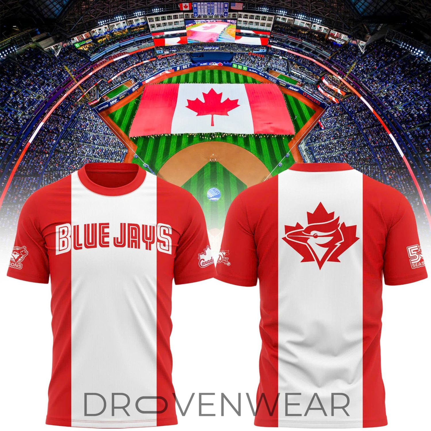 Toronto Blue Jays Canada Day Canadian Flag Red & White Shirt Toronto Blue Jays Canada Day Canadian Flag Red & White Shirt