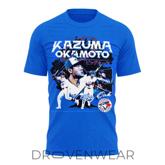 Toronto Blue Jays Kazuma Okamoto #7 Retro Baseball T-Shirt - Image 2