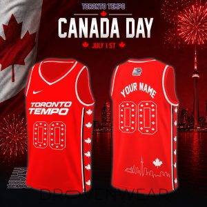 Toronto Tempo WNBA Canada Day 2026 Custom Baseball Jersey Red by Drovenwear.com