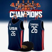 USA Basketball 2026 FIBA U17 World Cup Champions T-Shirt - Men's Navy Blue Locker Room Graphic Basketball Jersey