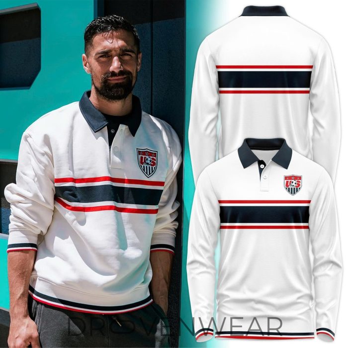 USA Soccer Federation Raglan Hoodie - Men's Sporty Black & White Hooded Sweatshirt - Image 4