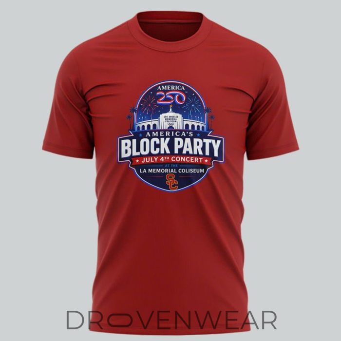 USC Trojans x America250 July 4th Benefit Show 2026 Red Shirt - Image 2