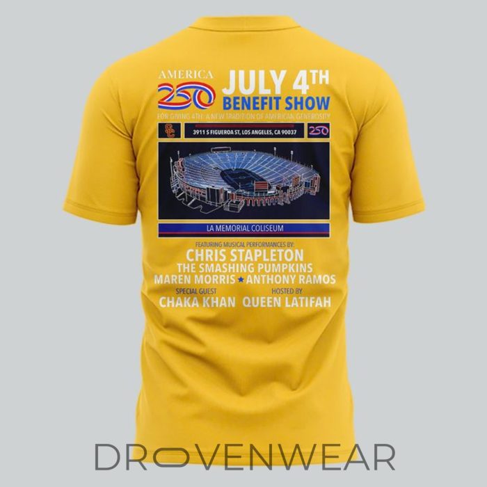 USC Trojans x America250 July 4th Benefit Show 2026 Yellow Shirt - Image 3