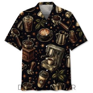 Vintage Barista Hawaiian Shirt Gift for Coffee Lovers by Drovenwear.com
