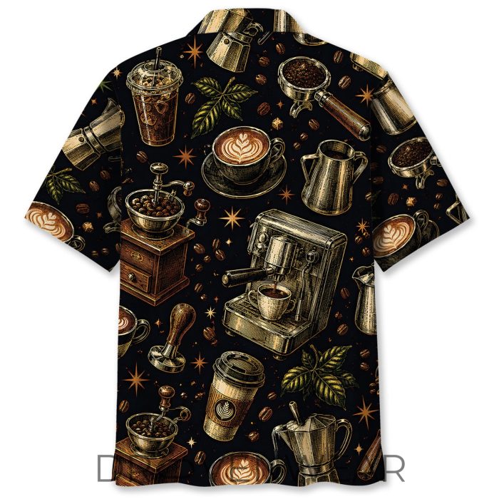 Vintage Barista Hawaiian Shirt Gift for Coffee Lovers - Image 3