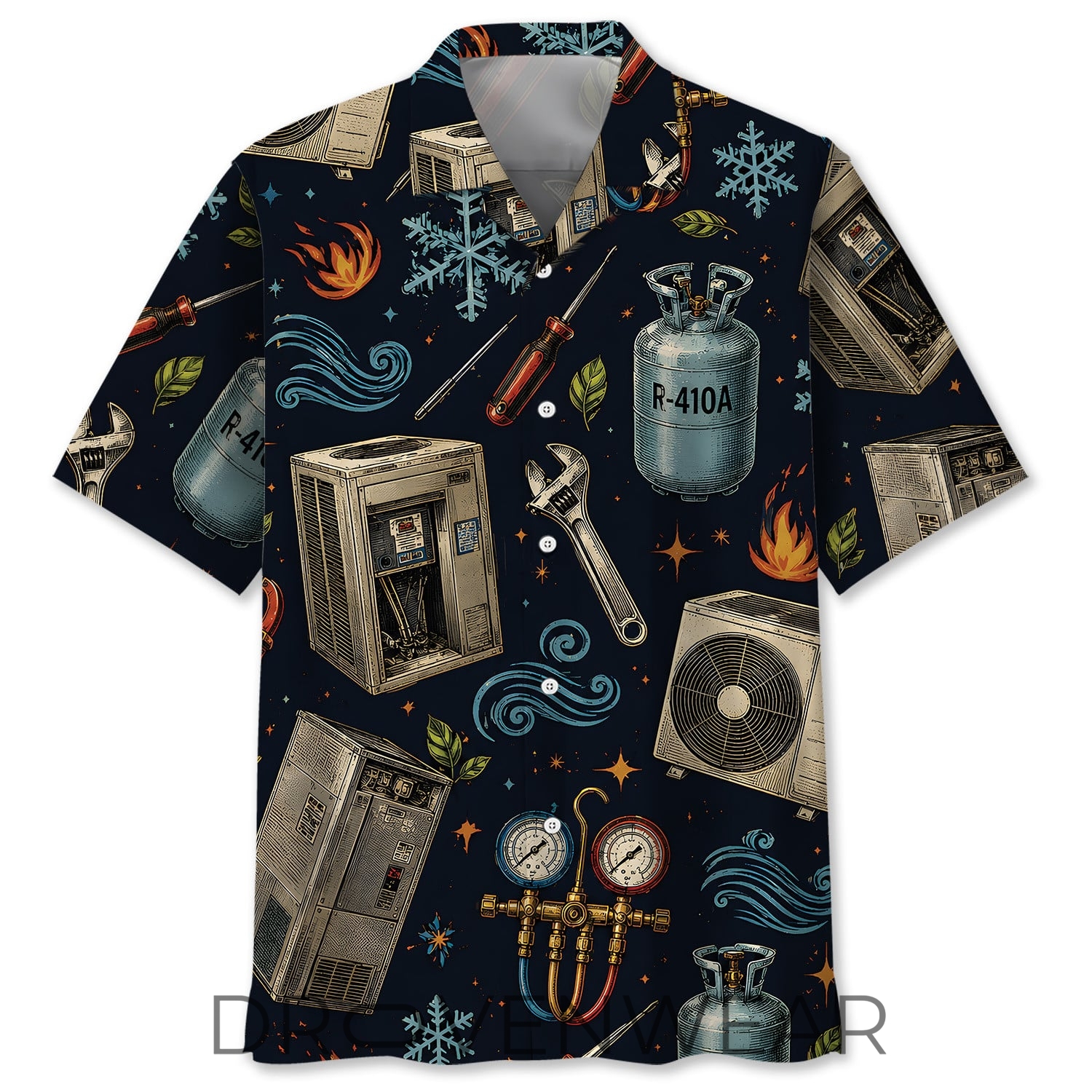 Vintage HVAC Technician Hawaiian Shirt Gift for HVAC Workers Vintage HVAC Technician Hawaiian Shirt Gift for HVAC Workers