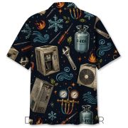 Vintage HVAC Technician Hawaiian Shirt Gift for HVAC Workers - Image 3