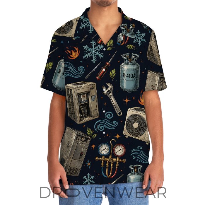 Vintage HVAC Technician Hawaiian Shirt Gift for HVAC Workers - Image 5