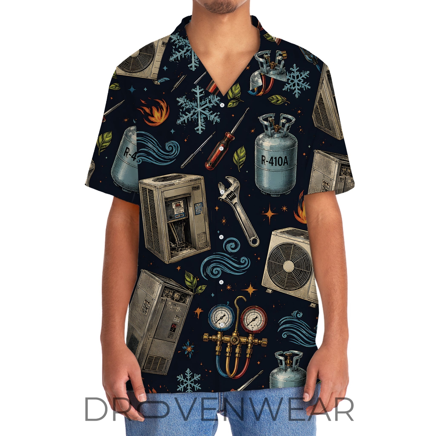 Vintage HVAC Technician Hawaiian Shirt Gift for HVAC Workers Vintage HVAC Technician Hawaiian Shirt Gift for HVAC Workers