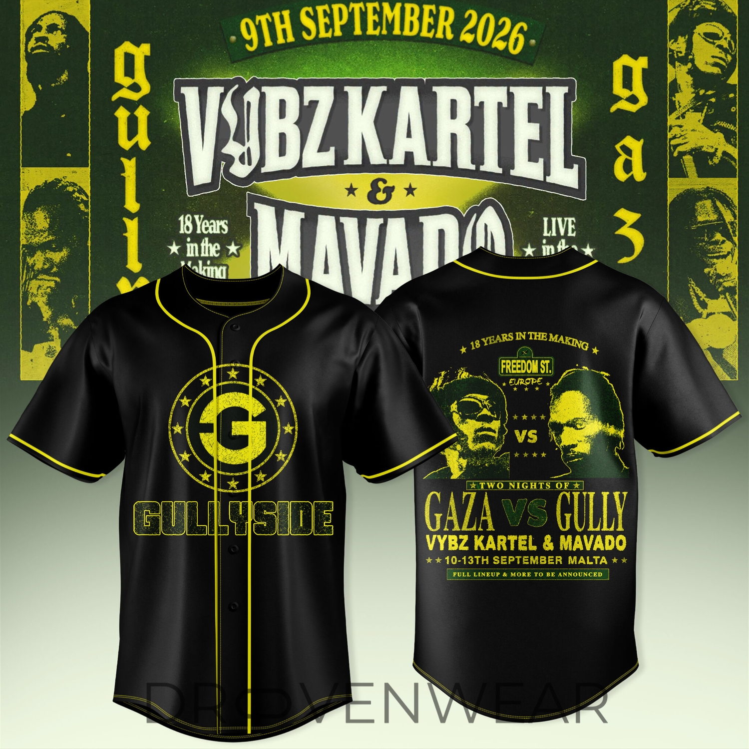 Vybz Kartel X Mavado - Gaza Vs Gully Collection Baseball Jersey V2 Vybz Kartel X Mavado - Gaza Vs Gully Collection Baseball Jersey V2