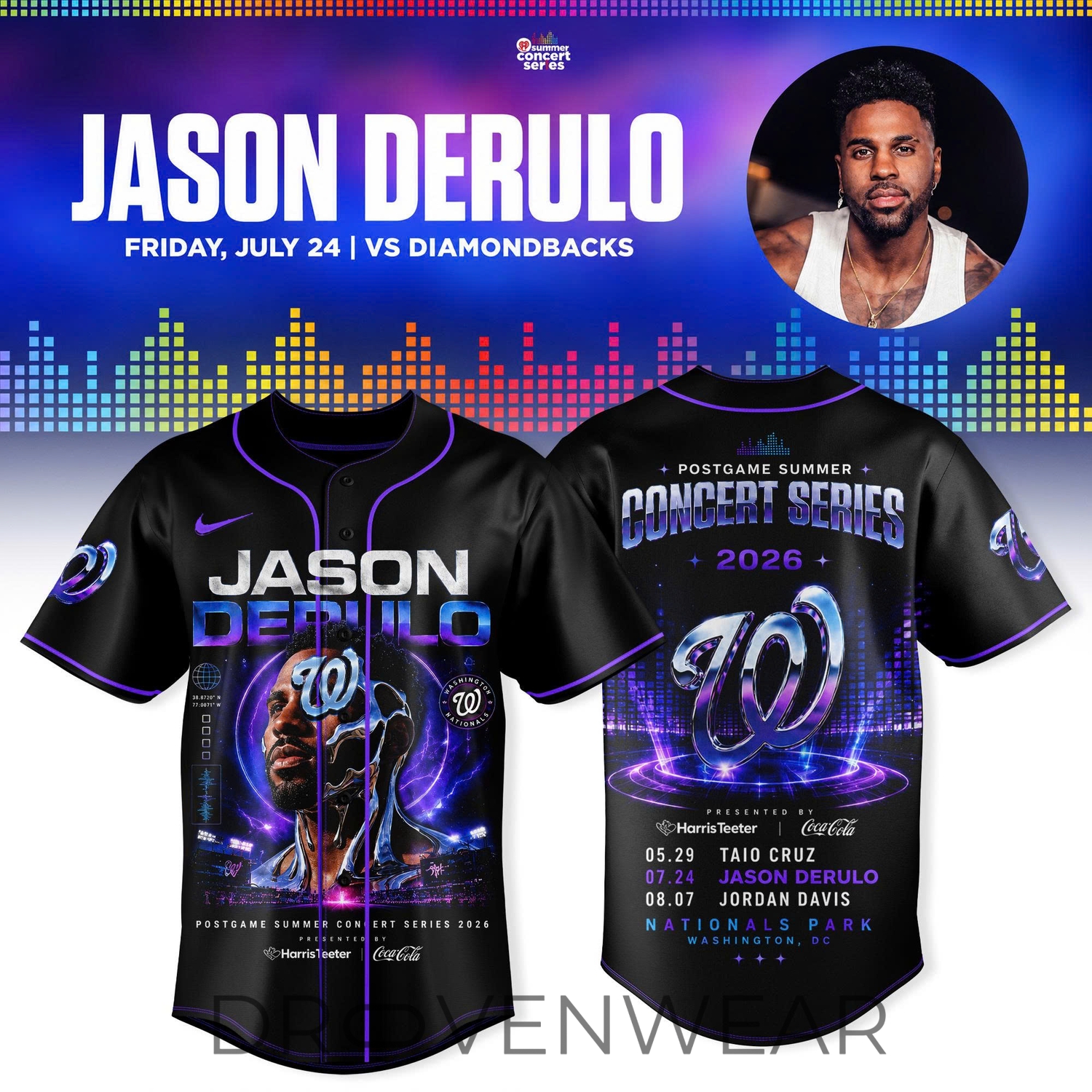 Washington Nationals x Jason Derulo Postgame Summer Concert Series Jersey Washington Nationals x Jason Derulo Postgame Summer Concert Series Jersey
