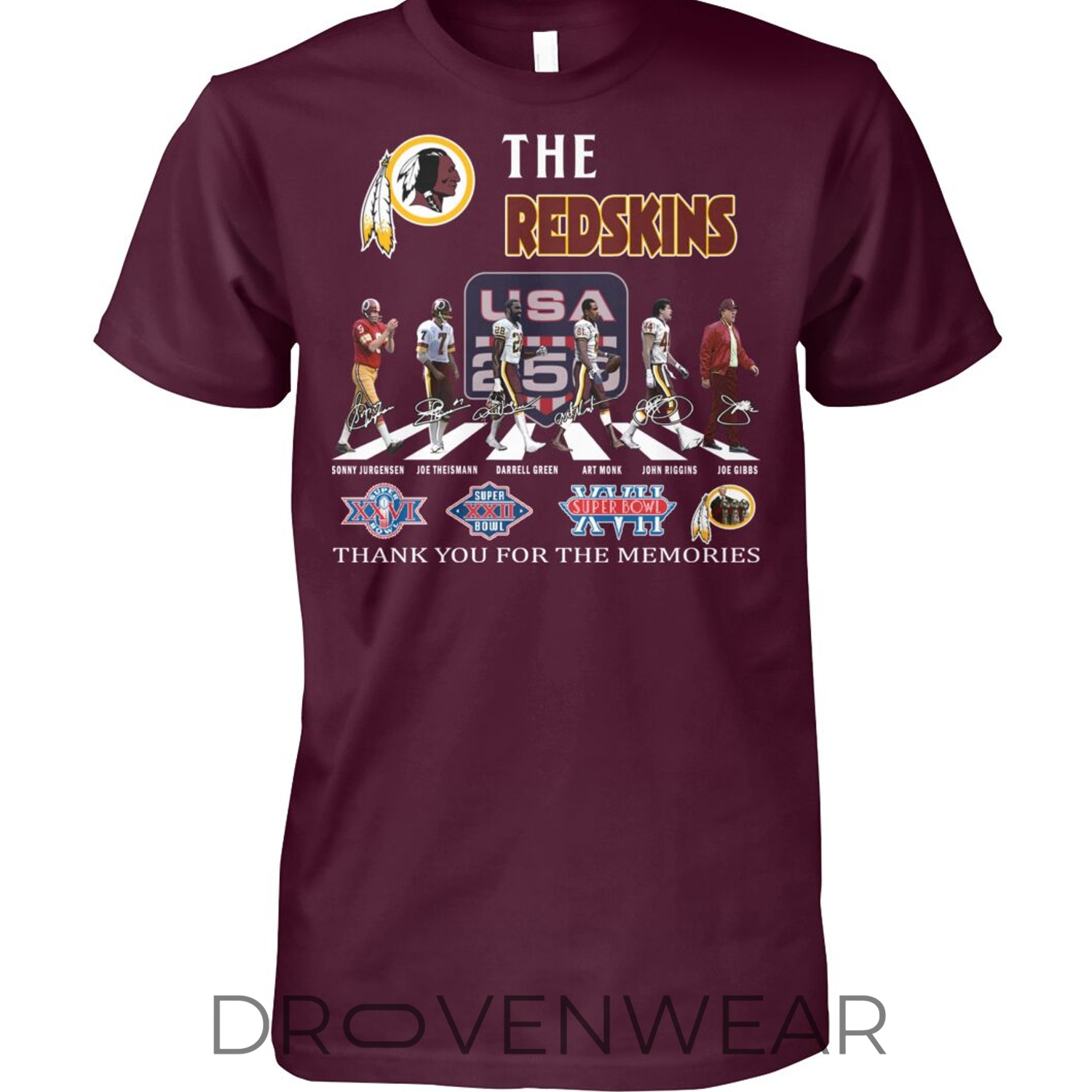 Washington Redskins Thank You For The Memories Abbey Road The Beatles T-shirt Washington Redskins Thank You For The Memories Abbey Road The Beatles T-shirt